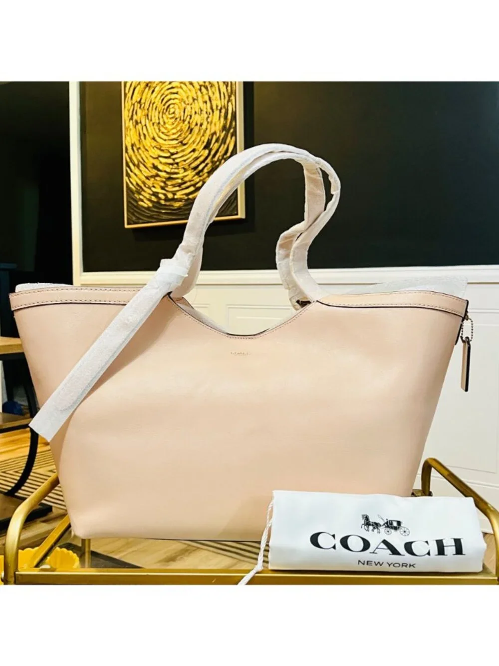 Auth COACH Gramercy Tote Shoulder Bag in Cream